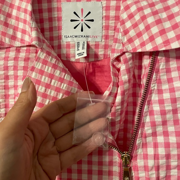 NWOT Issac Mizrahi Live Gingham Jacket - Picture 8 of 16
